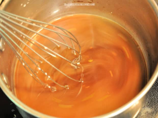 Homemade Teriyaki Glaze - The Grateful Girl Cooks! Homemade teriyaki glaze is cooked for 6-7 minutes or until it has thickened.