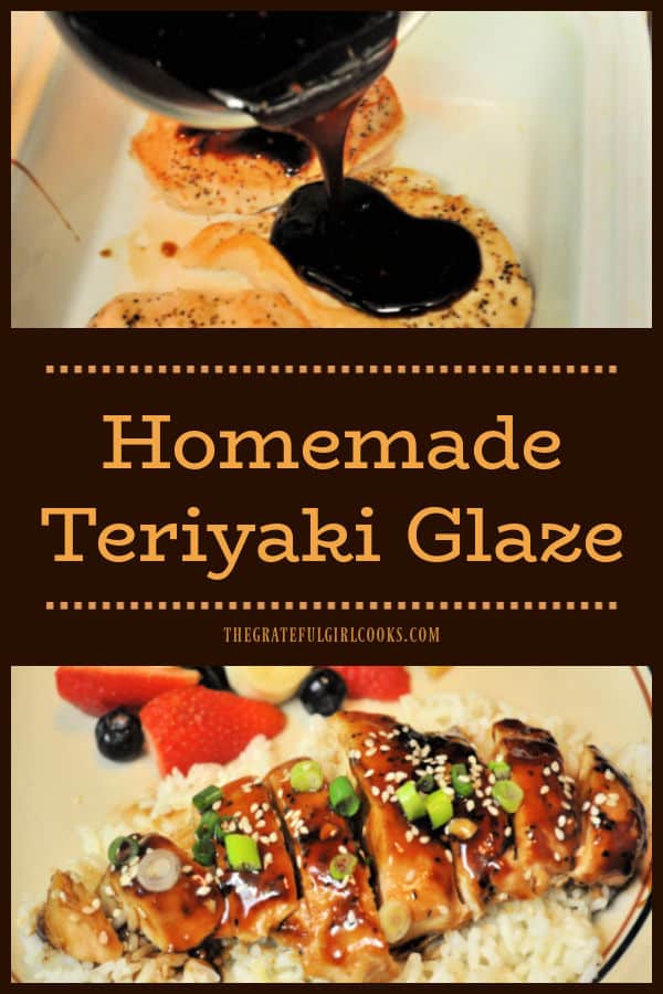Homemade Teriyaki Glaze - The Grateful Girl Cooks! Make a delicious homemade teriyaki glaze to use on chicken, pork, or shrimp! Thick and flavorful, it can easily be made in about 10 minutes!