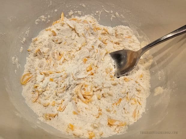 Once the dry ingredients are combined, the bowl is set aside.