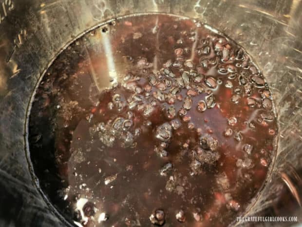 Here are the black beans, still in the Instant Pot, after being cooked.