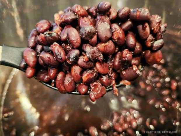 Two cups of dried beans will yield about 6 cups of cooked black beans.