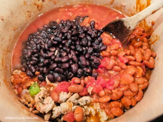 Instant Pot Black Beans, can be added to a pot of homemade chili.