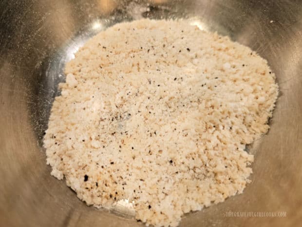 Air Fryer Zucchini Bites (For Two) - The Grateful Girl Cooks! This mixture is the panko seasoning to use on the zucchini pieces.