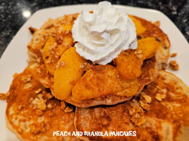Peach and Granola Pancakes