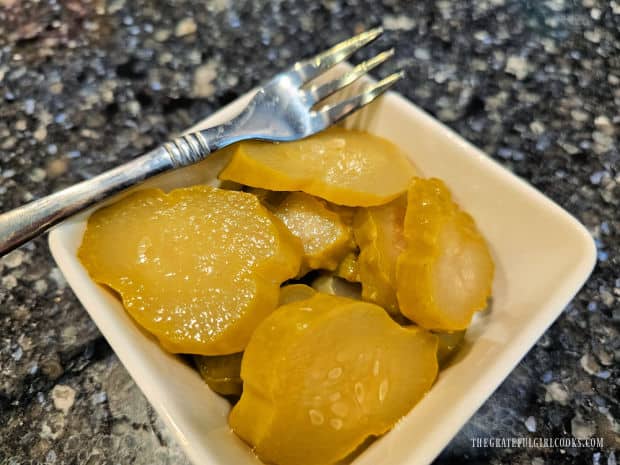 Refrigerator Dill Pickle Slices - The Grateful Girl Cooks! Three months after being made, refrigerator dill pickle slices still taste great!