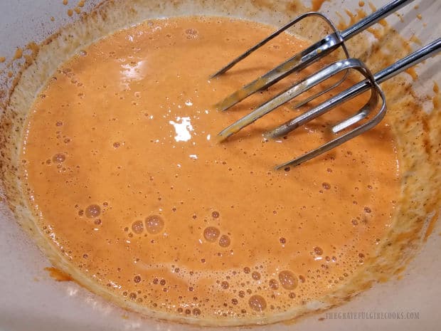 Classic Pumpkin Pie - The Grateful Girl Cooks! The pie filling is now mixed together and ready to add to a pie shell.