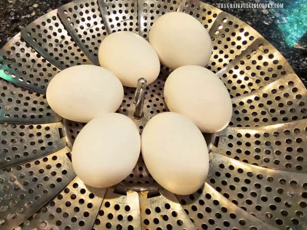 A metal steamer can also be used to hard-boil eggs in the Instant Pot.