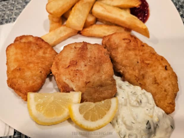 Homemade Tartar Sauce - The Grateful Girl Cooks! Lemon and homemade tartar sauce is served with fish and chips.