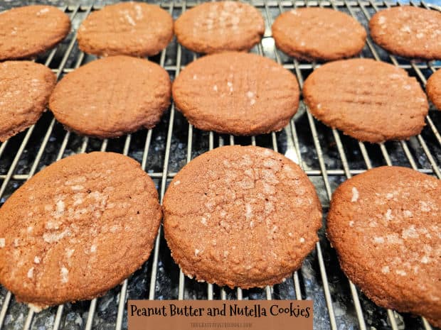 Peanut Butter and Nutella Cookies - The Grateful Girl Cooks! Make a quick, easy batch of Peanut Butter and Nutella Cookies! They're made without flour, only have 4 ingredients and they're DELICIOUS!