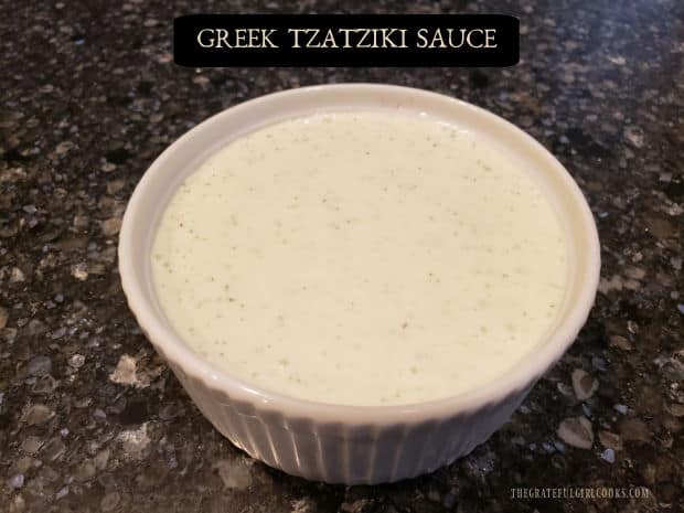 Made homemade Greek Tzatziki Sauce in under 10 minutes! Use this versatile sauce on sandwiches, meats, salads or as a dip. It is delicious!