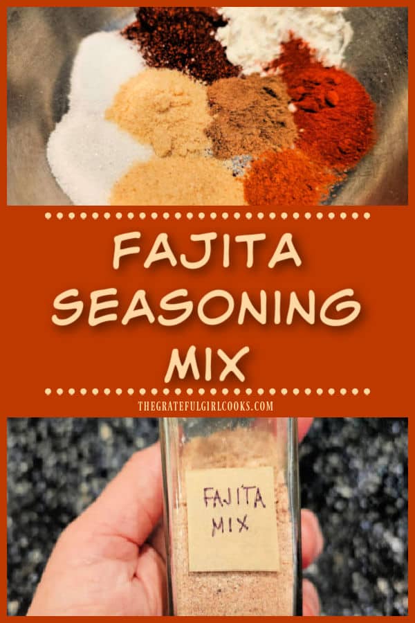 Fajita Seasoning Mix - The Grateful Girl Cooks! Make your own flavorful Fajita Seasoning Mix in 5 minutes! This simple recipe will yield the equivalent of 2 packets of store-bought mix.