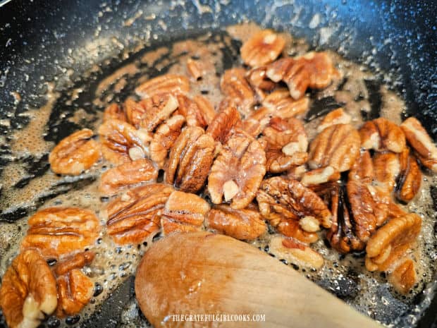 Chicken Strawberry Delight Salad - The Grateful Girl Cooks! The buttery, sugary glaze coats the pecans while they cook.