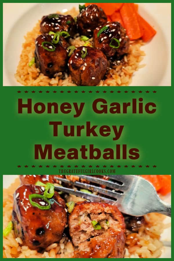 You'll LOVE fabulous Honey Garlic Turkey Meatballs, coated in an amazing Asian-style sauce. Recipe uses 1 lb. of ground turkey (4 servings).
