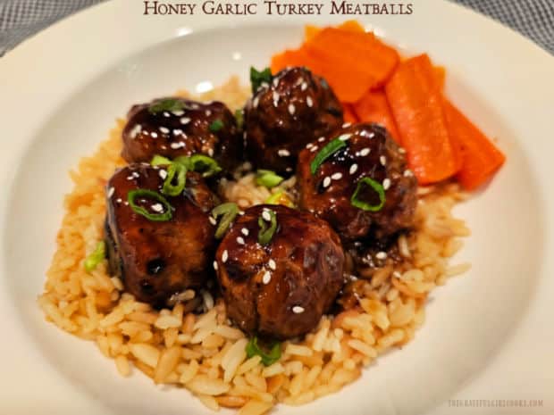 You'll LOVE fabulous Honey Garlic Turkey Meatballs, coated in an amazing Asian-style sauce. Recipe uses 1 lb. of ground turkey (4 servings).