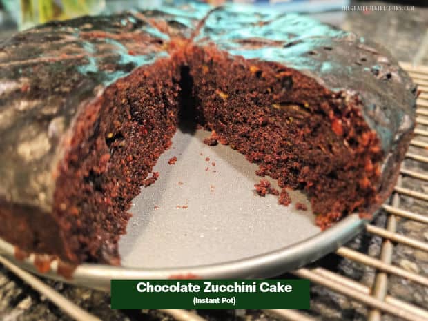 Make a delicious chocolate zucchini cake (Instant Pot) for a dessert or snack that serves 8. Instructions for icing (optional) are included.