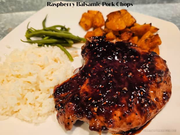 It's easy to make delicious raspberry balsamic pork chops (for 2)! Pan-seared chops are coated in a simple glaze and are ready in 25 minutes.