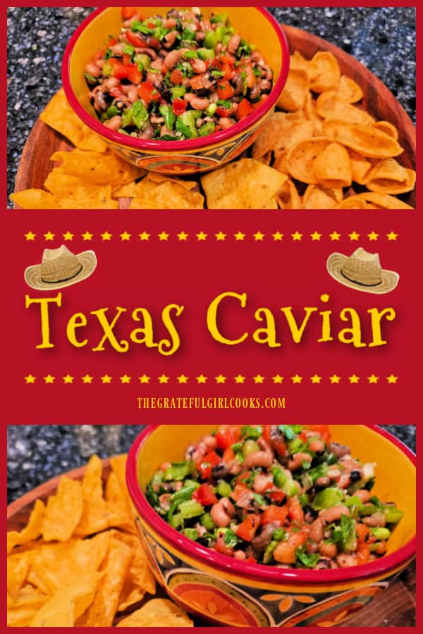 Texas Caviar - The Grateful Girl Cooks! Make a bowl of Texas Caviar (aka "Cowboy" Caviar), set out the chips for scooping and watch how fast this delicious appetizer is gobbled up!